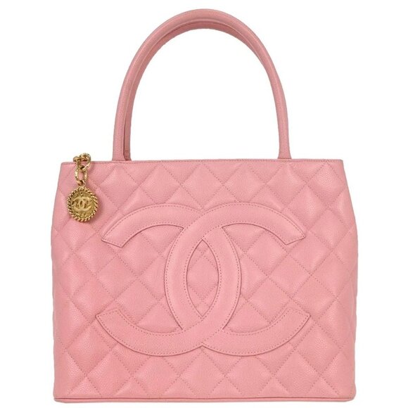 CHANEL Handbags - Chanel Pink Calfskin Medallion Tote Handbag